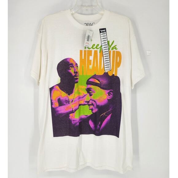 2Pac “Keep Ya Head Up” Graphic Tee White by Bioworld Men’s Size Large - Picture 5 of 5